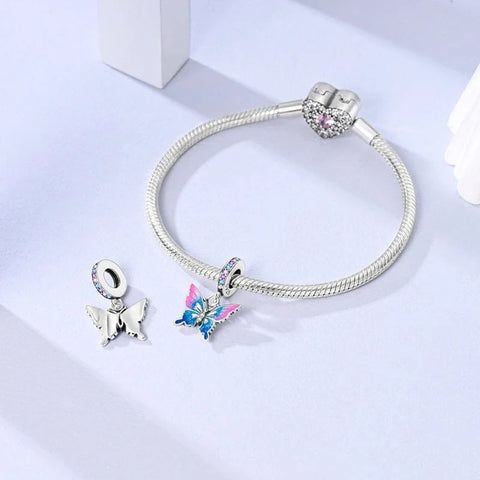Two-tone Butterfly Dangle Charm - Two-tone Butterfly Dangle Charm