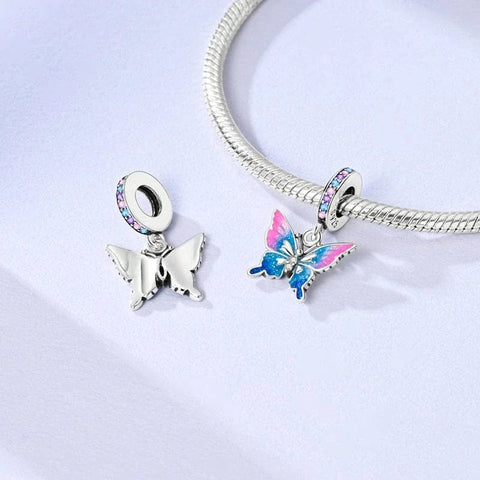 Two-tone Butterfly Dangle Charm