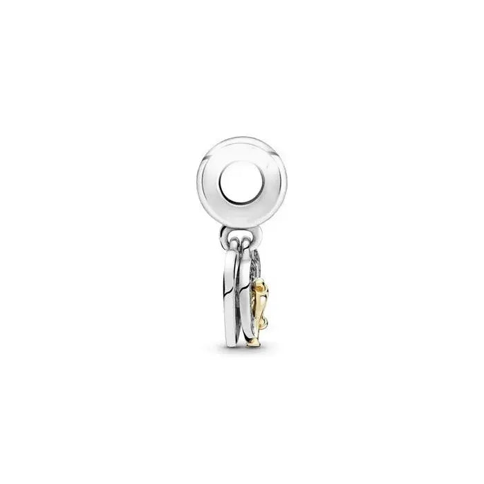 Two-Tone Happy Anniversary Dangle Charm - Elegant anniversary dangle in two-tone, perfect for celebrating love.