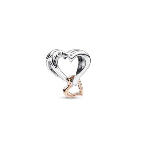 Two-tone Openwork Infinity Heart Charm - Two-tone Openwork Infinity Heart Charm