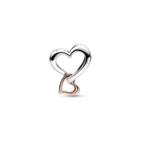 Two-Tone Openwork Infinity Heart Charm - Two-tone charm with openwork infinity heart, symbolizing endless love.