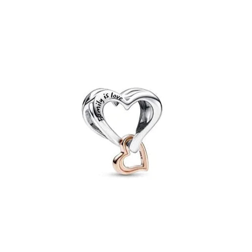 Two-Tone Openwork Infinity Heart Charm - Infinity heart charm with two-tone finish, representing everlasting connections.