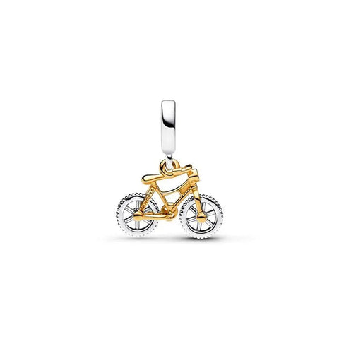 Two-tone Spinning Wheels Bicycle Dangle Charm - Two-tone Spinning Wheels Bicycle Dangle Charm