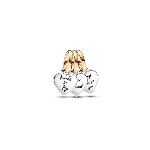 Two-tone Splittable Friendship Triple Dangle Charm - Two-tone Splittable Friendship Triple Dangle Charm