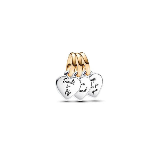 Two-tone Splittable Friendship Triple Dangle Charm