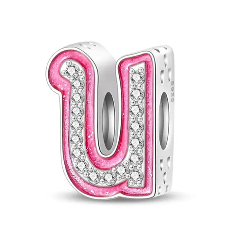 U pink charm letter - U pink charm letter
