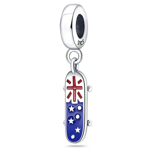 jewlouli united-kingdom-flag-patriotic-skateboard-dangle-pandora-charm-jewelry fits pandora bracelet
