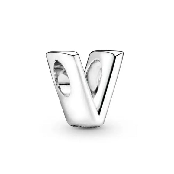 Silver Letter V Charm - Silver Letter V Charm