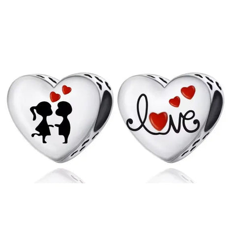Valentine Couple Heart Love Charm