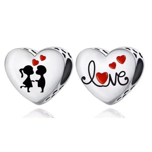 Valentine Couple Heart Love Charm