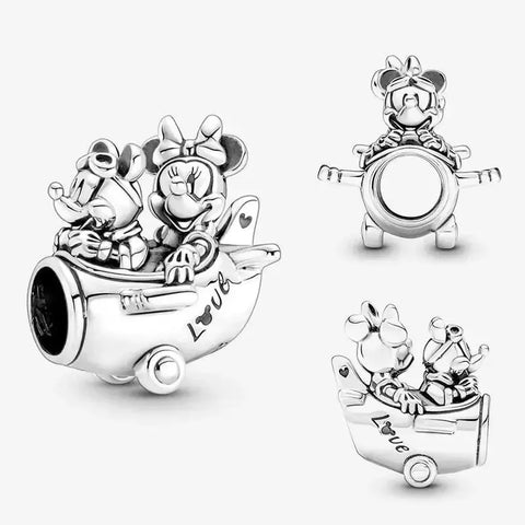 Mickey and Minnie Plane Charm