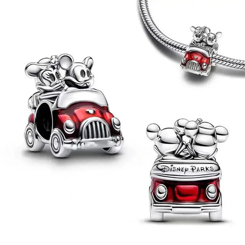 Disney- Minnie and Mickey Mouse Red Car Charm