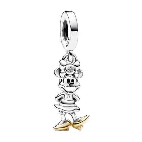 Elegant Minnie Mouse Drop Charm with Golden Heels