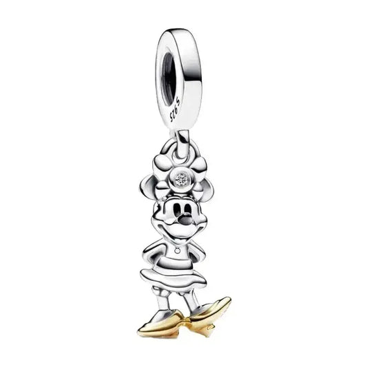 Elegant Minnie Mouse Drop Charm with Golden Heels
