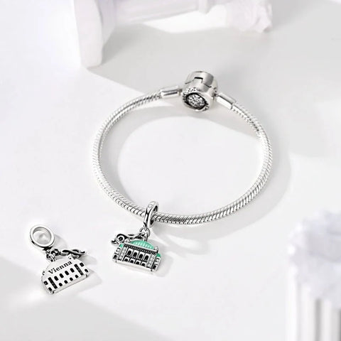 jewlouli vienna opera house with musical note dangle charm jewlouli jewelry fits pandora bracelet