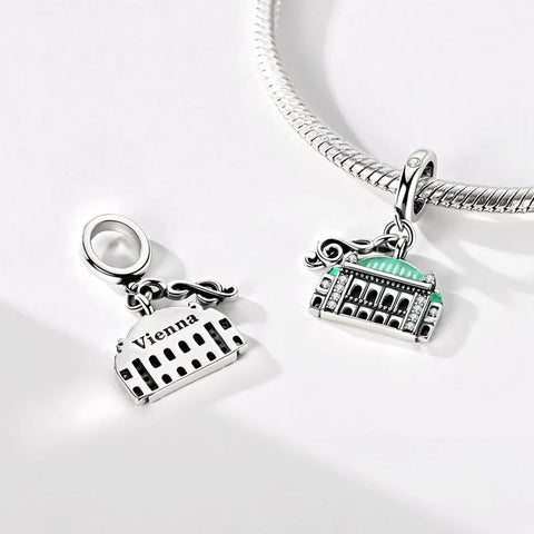 jewlouli vienna opera house with musical note dangle charm jewlouli jewelry fits pandora bracelet