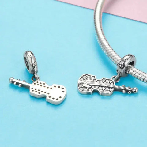 Sterling Silver Violin Charm - Sterling Silver Violin Charm