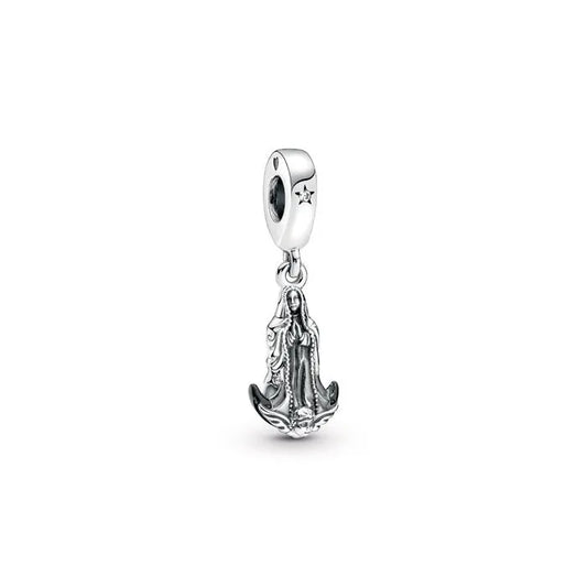 Virgin of Guadalupe Motif Dangle Charm - Religious charm with Virgin of Guadalupe motif, a thoughtful addition for bracelets.