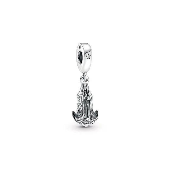 Virgin of Guadalupe Motif Dangle Charm - Virgin of Guadalupe Motif Dangle Charm - Religious charm with Virgin of Guadalupe motif, a thoughtful addition for bracelets.