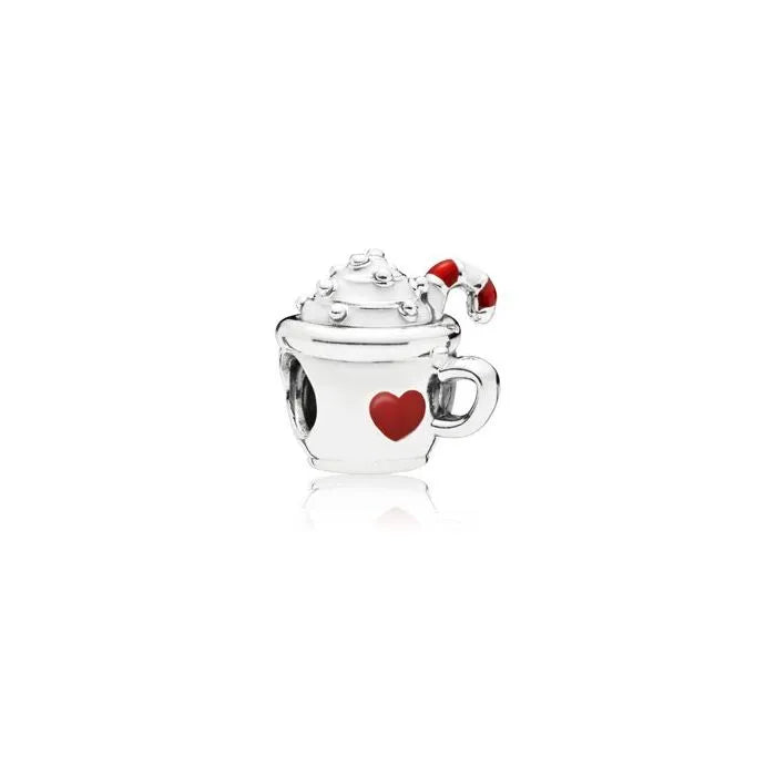 Warm Cocoa Charm - Cozy charm shaped like a warm cup of cocoa, perfect for adding a winter-inspired touch to jewelry.