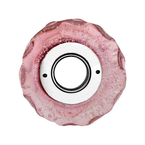 Wavy Fancy Pink Murano Glass Charm