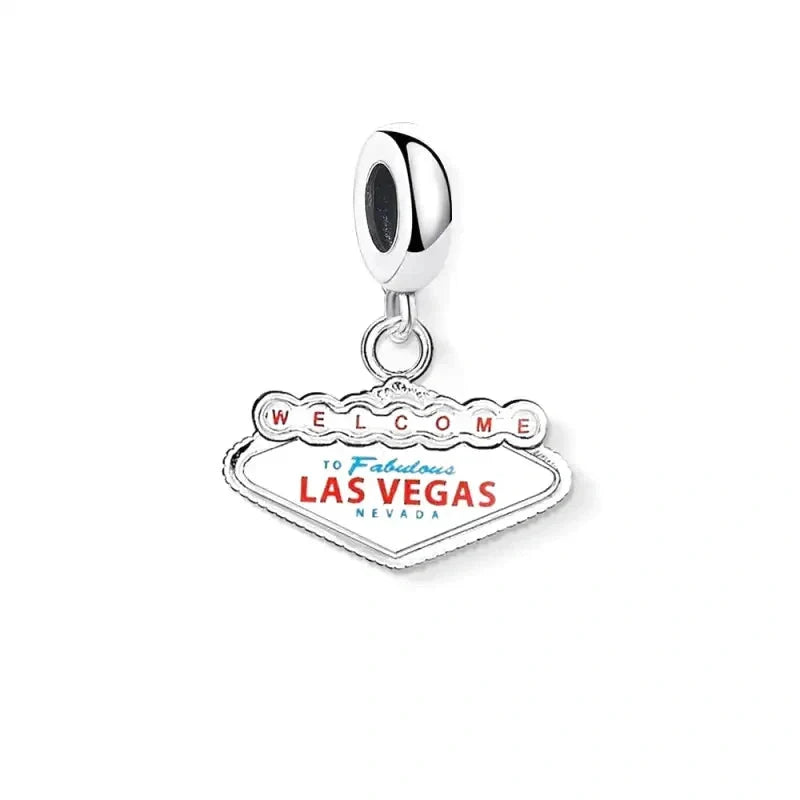 welcome-to-las-vegas-charm fits Pandora bracelet Jewelry charm affordable