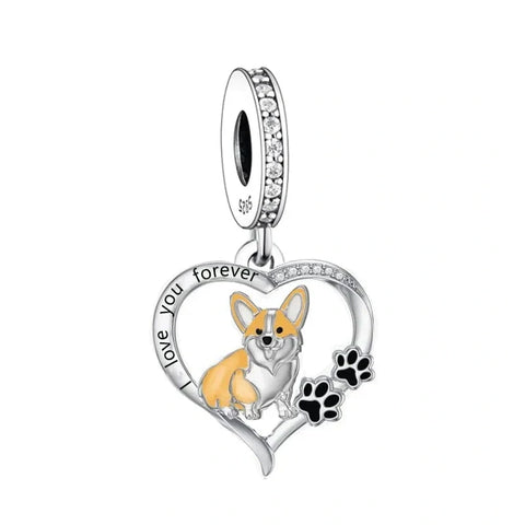Welsh Corgi Dog Charm - jewlouli welsh corgi dog pandora charm jewelry fits pandora bracelet