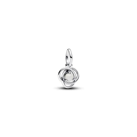 White Eternity Circle Dangle Charm - June