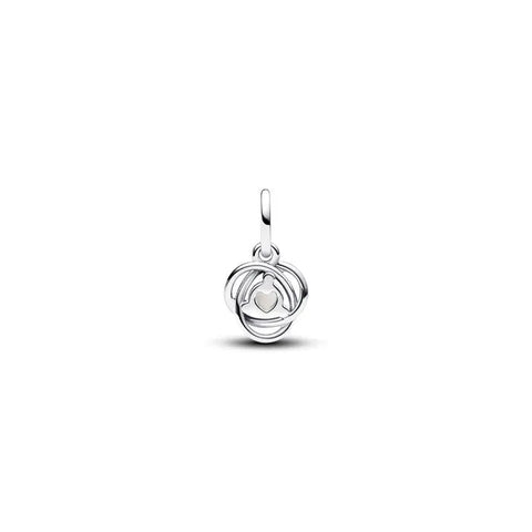 White Eternity Circle Dangle Charm - June - White Eternity Circle Dangle Charm - June