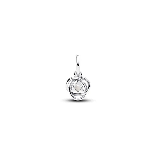 White Eternity Circle Dangle Charm - June