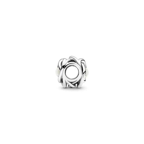 White Mother of Pearl Eternity Circle Charm - June - White Mother of Pearl Eternity Circle Charm - June