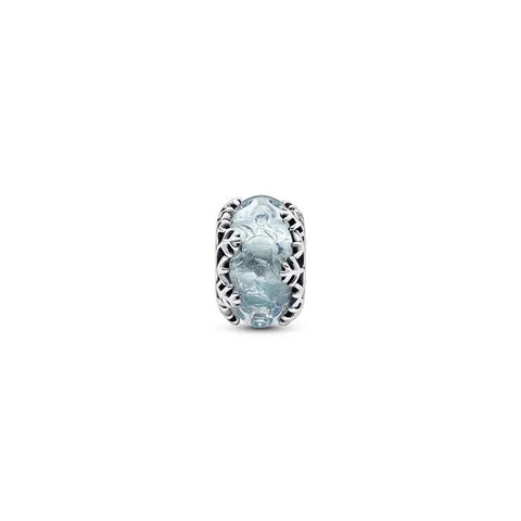 Winter Blue Snowflake Murano Charm - Winter Blue Snowflake Murano Charm