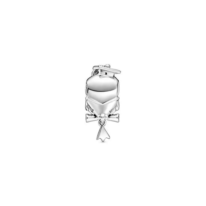 Wise Owl Graduation Charm - Charming wise owl graduation charm, perfect for marking accomplishments.