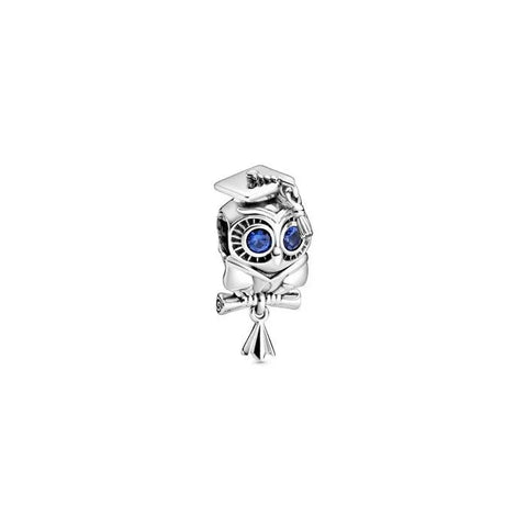 Wise Owl Graduation Charm - Graduation-themed owl charm, representing knowledge and success, a meaningful piece.