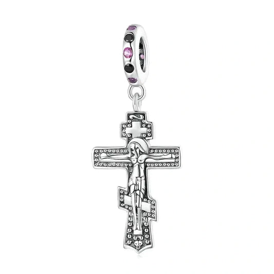 woman-cross-charm charm fits Pandora bracelet Jewelry affordable