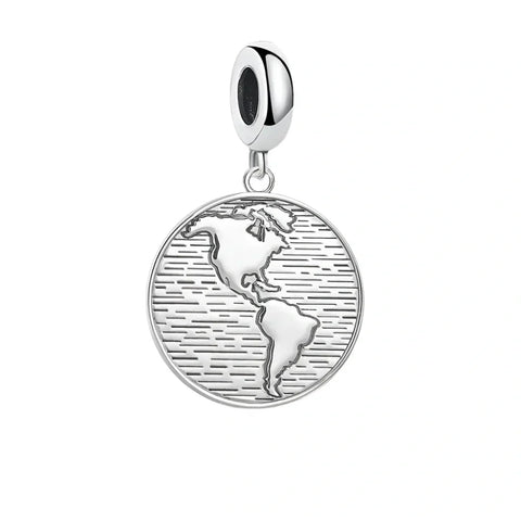Silver globe charm.