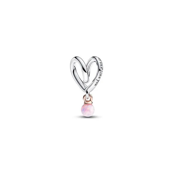 Wrapped Heart Charm - Pandora Rose - Wrapped Heart Charm Pandora Rose - Heart charm in Pandora Rose, wrapped with elegance, symbolizing cherished love.