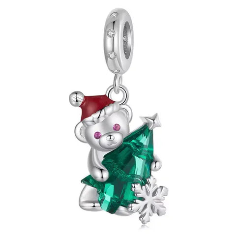 Xmas Bear with Tree Dangle Charm - Xmas Bear with Tree Dangle Charm