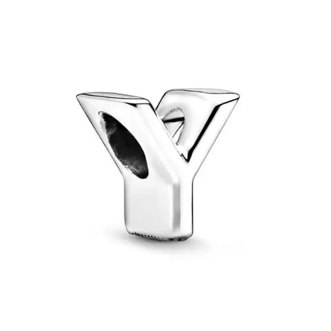 Silver Letter Clear Y Charm - Silver Letter Clear Y Charm