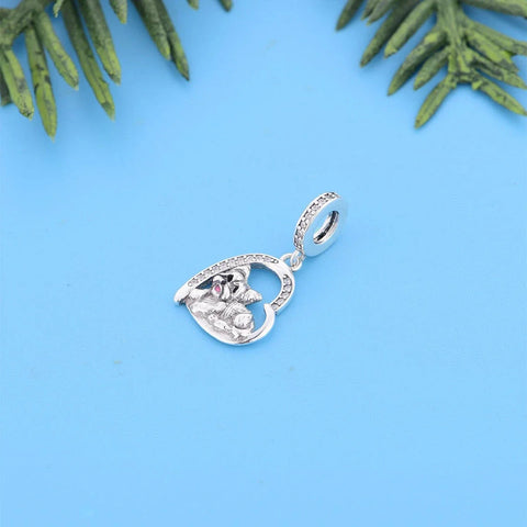 Yorkie Love Heart Charm - Yorkie Love Heart Charm