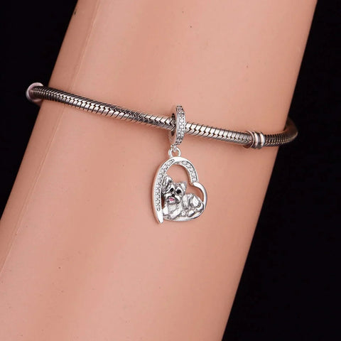 Yorkie Love Heart Charm - Yorkie Love Heart Charm