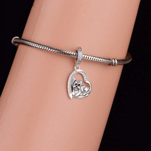 jewlouli yorkie love heart pandora charm jewelry fits pandora bracelet