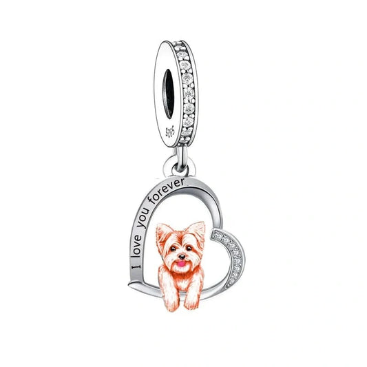 jewlouli yorkshire terrier dog pandora charm jewelry fits pandora bracelet