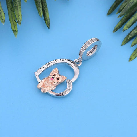 jewlouli yorkshire terrier dog pandora charm jewelry fits pandora bracelet