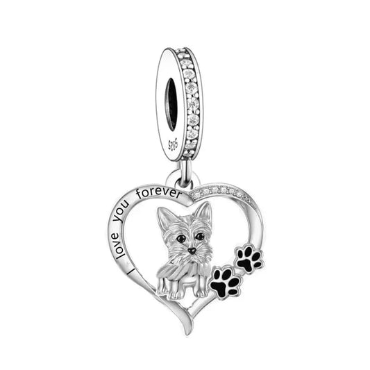 jewlouli yorkshire terrier forever love pandora charm jewelry fits pandora bracelet