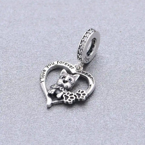 jewlouli yorkshire terrier forever love pandora charm jewelry fits pandora bracelet
