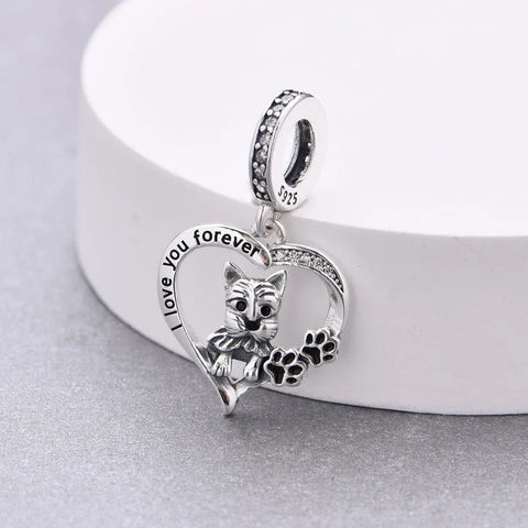 jewlouli yorkshire terrier forever love pandora charm jewelry fits pandora bracelet