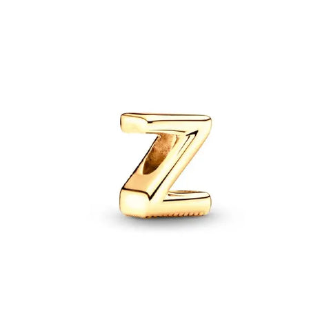 Z Letter Gold charm letter - Z gold charm letter for pandora bracelets