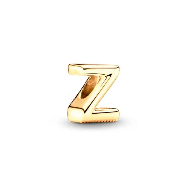 Z gold charm letter for pandora bracelets