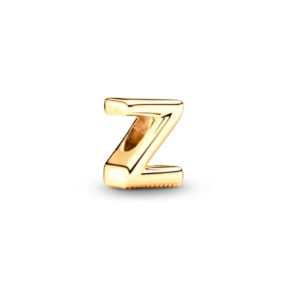 Z Letter Gold charm letter - Z gold charm letter for pandora bracelets